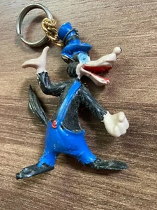 Vintage Big Bad Wolf Disney Schlüsselanhänger Ring, klassische Cartoon-Figur - Bild 1 von 3