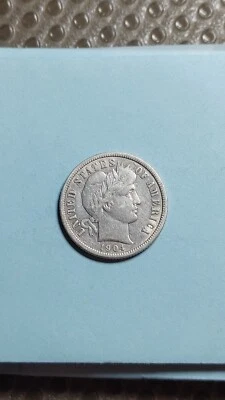 1904 S Barber Silver Dime XF Details Reverse Damage                         V713 - Image 1 of 2