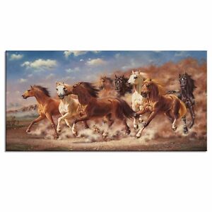 Large 3D Effect Canvas Print Wall Decor Art Horse Oil Painting Picture Print 