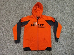 Cabelas Sweatshirt Boys XL Blazing Orange Full Zip Hoodie Hunting Outdoors Youth - Picture 1 of 19