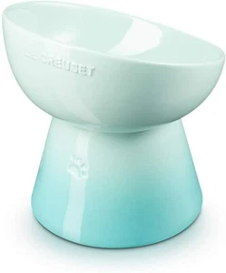 Le Creuset High Stand Deep Pet Bowl Cool Mint Japan - Picture 1 of 11