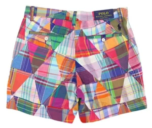 Polo Ralph Lauren Herren Gr. 33 klassische Passform 6" Patchwork Shorts Madras kariert - Bild 1 von 3