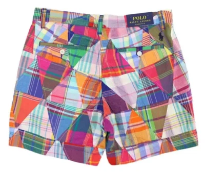Pantalones Cortos Polo Ralph Lauren Para Hombre Talla 33 Calce Clásico 6" Patchwork Madrás Cuadros Foto 1 de 3