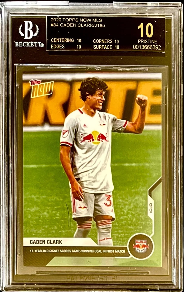 🔥BGS 10 PRISTINE BLACK LABEL🔥CADEN CLARK 2020 TOPPS NOW MLS #34 - Image 1 of 1