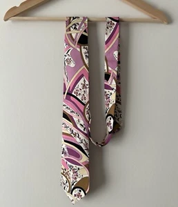 Emilio Pucci Firenze Tie Vintage Silk Floral 70s Groovy Pattern - Picture 1 of 12
