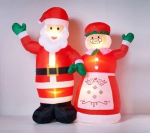 New Kringle Express 10ft Inflatable Santa & Mrs. Claus Couple H229016- NWOB - Picture 1 of 7