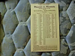 1935 MINNESOTA GOPHERS WISCONSIN BADGERS PROGRAMM Fußball UM NAT CHAMPIONS!! AD - Bild 1 von 2
