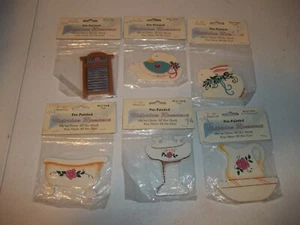 6 New Vintage Pre-painted Original Wooden Cutouts TAIWAN Wang's Intl. Nice L@@K - Picture 1 of 4