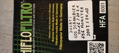 Filtre à air HFA6001 Ducati 800 Monster 821 Hypermotard 1000 GT - Photo 1/2