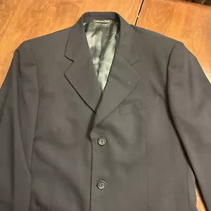 Corneliani Italy Wool Men's Sport Coat Blazer Jacket Black 48(EU) - Picture 1 of 21