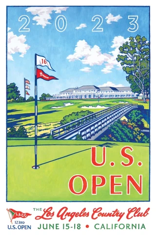 BRAND NEW OFFICIAL 2023 US Open Lee Wybranski Limited Edition Print - 24 X 36 Cover