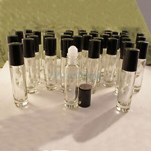 10 ml Clear Glass Empty Roller Ball Aromatherapy Roll-on Bottles Container 5 Pcs