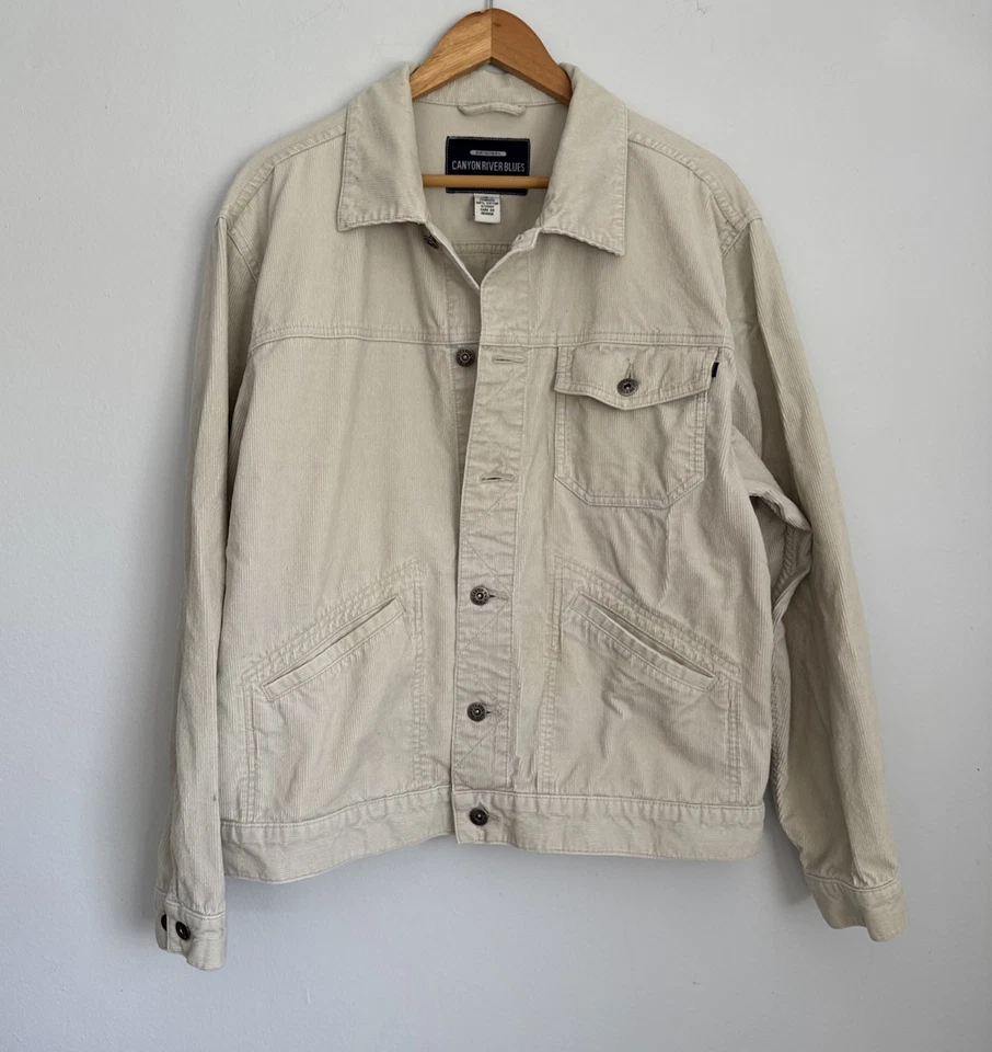 Chaqueta utilitaria Canyon River Blues para hombre grande de pana crema informal capa de otoño Foto 1 de 4