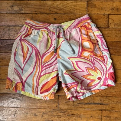 Bañador Vilebrequin Niños Talla 8 Naranja Estampado Floral Lujo Malla Forrado Foto 1 de 4