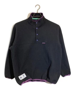 DESCENTE HUMMING FLEECE PULL OVER Size: 2 Black x purple Men - Picture 1 of 7