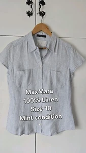 Max Mara Womens Linen Shirt/Top Size 10 Perfect Condition Spring Summer - Picture 1 of 8