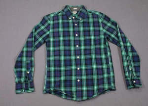 J Crew Long Sleeve Button Up Shirt Mens XS Slim Fit Plaid Blue Green Cotton - Picture 1 of 10