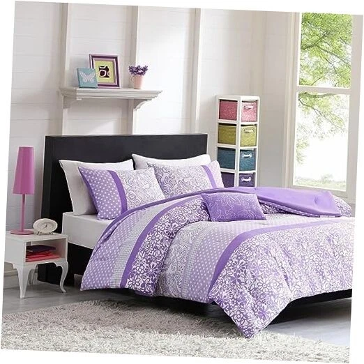  Moderno Estampado de Lunares para Todas las Temporadas, Color Vibrante Acogedor Doble/Doble XL Púrpura Foto 1 de 4