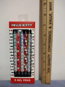 Hello Kitty 5 Gel Pens by Sanrio Co. 2024 - HK Classic Red / item# SA189 - Picture 1 of 7