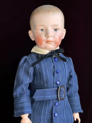 Boneca grande antiga alemã 23,5” Gebruder Heubach 7602 personagem cabeça bisque menino - Imagem 1 de 4
