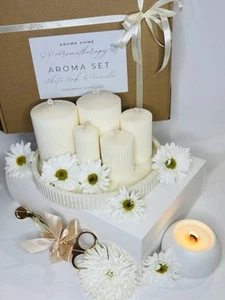 SCENTED ORGANIC CANDLES, GIFT AROMA SET 7 pcs, Eco Soy Wax-2 lb, Handmade - Picture 1 of 9