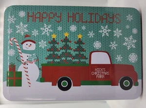 Tin Christmas Rectangular Multipurpose Gift Container 6 1/2" x 4 1/2" x 2 1/2" - Picture 1 of 7