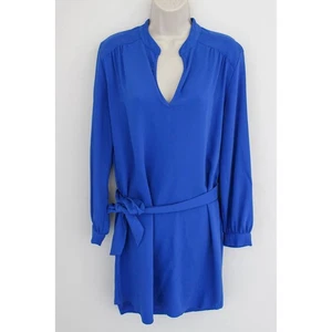 Amanda Uprichard for Le Tote Kleid Small Blau V-Ausschnitt Langarm Gürtel Mini - Bild 1 von 7