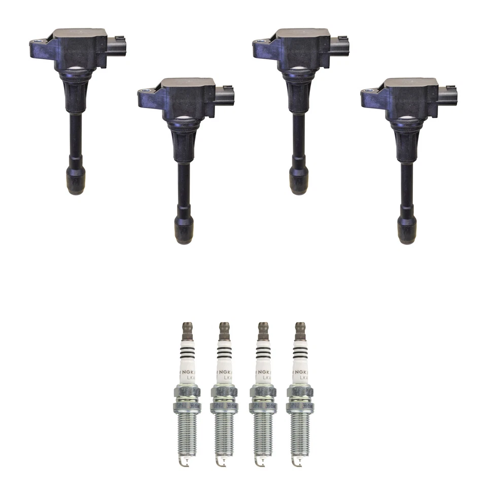 Denso 4 Ignition Coil 4 NGK Ruthenium Spark Plugs Kit For Frontier L4 QR25DE D40 - Image 1 of 1