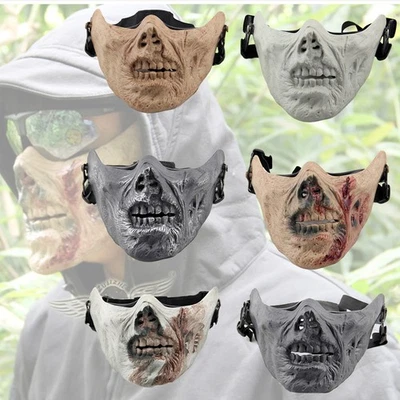 Half Face Mask Skull Skeleton Army Fans Tactical Mask for Halloween Paintball - Image 1 of 4