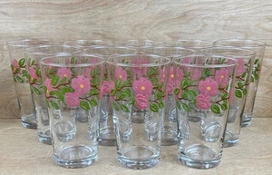 Set 12 Franciscan Desert Rose Original Libbey Hand Painted Drinking Glasses 6" - Bild 1 von 24