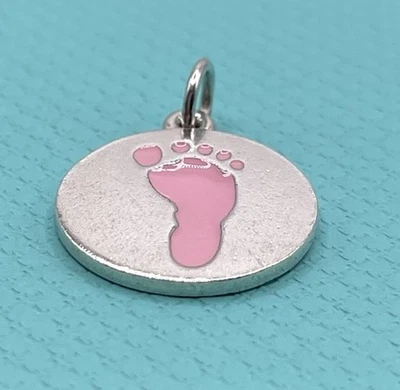 James Avery Rosa Esmalte Huella Dije Plata de Ley 925 Lazo Sin Cortar Foto 1 de 2