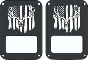 Tail Light Covers Distressed Flag Compatible with Jeep Wrangler JK - Bild 1 von 5