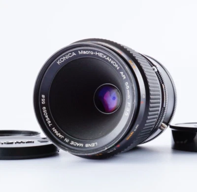 EX+++++ Konica Macro HEXANON AR 55mm F/3.5 MF Prime Lens w/ Filter From JAPAN - Image 1 of 4