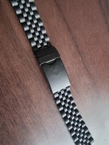 New RARE TAG Heuer black mid size PVD diver watch bracelet strap 209/3 983.015 - Picture 1 of 16