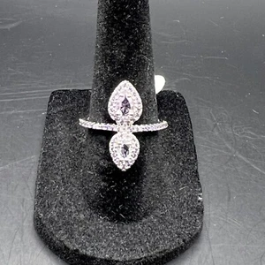 Ring Bomb Party Rhodium Plated Synthetic Light Amethyst Delighted to See You 7 - Picture 1 of 9