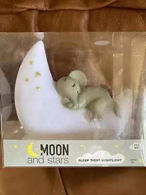 NUEVO Luna y Estrellas Elefante Dormir Apretado Luz Nocturna Niños Guardería Habitación Infantil Foto 1 de 4