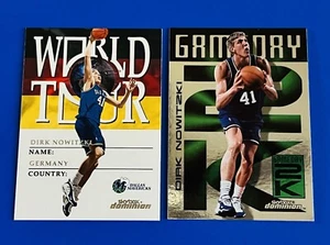 (2) 1999 Skybox Dominion Dirk Nowitzki Game Day Foil & World Tour Insert Cards - Picture 1 of 3