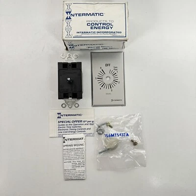 Temporizador de pared Intermatic FF6H con resorte de 6 horas plateado nuevo en caja Foto 1 de 4