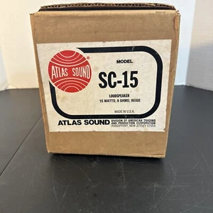 SC-15-8 Atlas Sound 15 Watt Loudspeaker 8 Ohm Indoor/Outdoor Beige, New - Picture 1 of 5