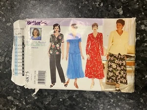 UNCUT 1997 Butterick 4875 button front dress or top  sleeve options, skirt, pant - Imagen 1 de 7