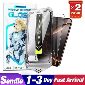 2X Tempered Glass Screen Protector For Apple iPhone 16 Pro Max 15 14 13 12 11 XR - Picture 1 of 12