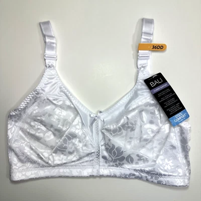 Bali Women's Double Support Spa Closure Wirefree Bra DF3372 White 36DD NEW - Image 1 of 4