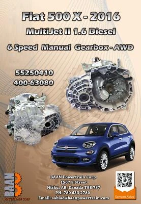 Transmisión manual genuina 6 velocidades para Fiat 500 X 2016 diésel 1,6 L AWD 55250410 Foto 1 de 4