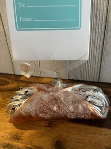 BLOWN GLASS ITALIAN CANNOLI CHRISTMAS ORNAMENT~SWEET TREAT~FOODIE~PASTRY~NWT - Picture 1 of 4