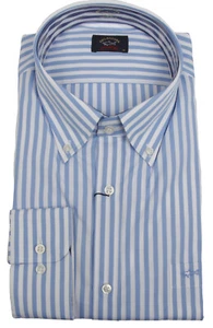 Camisa de hombre Paul & Shark Yachting manga larga camisa a rayas bolsillo en el pecho algodón - Imagen 1 de 9