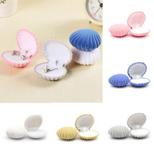 Shell Shape Velvet Display Gift Box Jewelry Case For Necklace Earrings Ring Cute - Picture 1 of 17