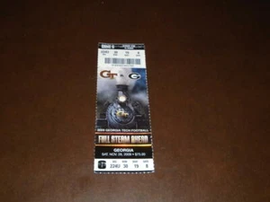 2009 GEORGIA AT GEORGIA TECH COLLEGE FOOTBALL FULL TICKET - Picture 1 of 2