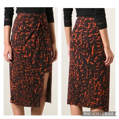 Saia Helmut Lang Strata média assimétrica torção malha preta  - Imagem 1 de 4