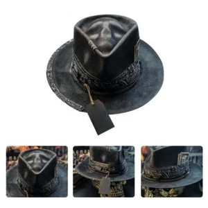 Halloween Skull Cowboy Hat Spooky Stylish Headwear Ornament New - Picture 1 of 24
