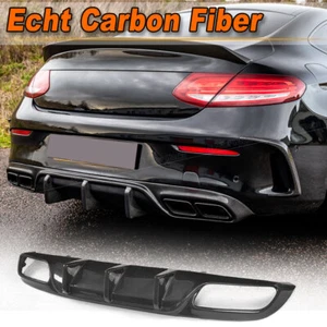 Difusor trasero de carbono difusor de parachoques para Mercedes C205 Coupe C63 AMG 2015-19 - Imagen 1 de 11